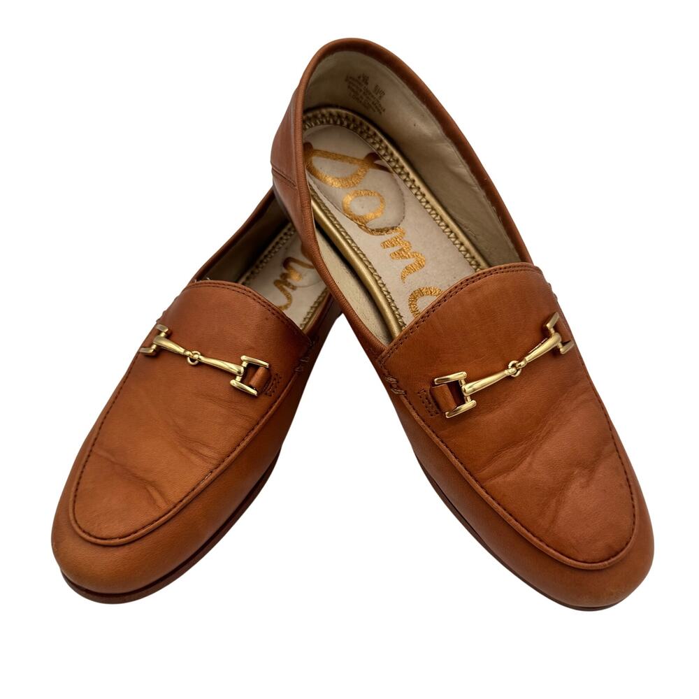 Sam Edelman Loraine Horsebit Loafer Saddle Tan Leather 4.5 EU 34.5 Old Money - Picture 2 of 16